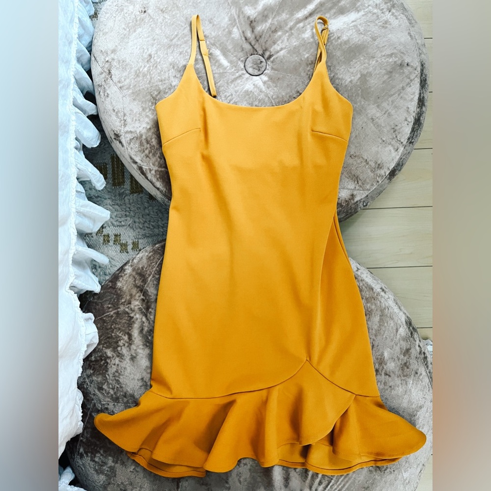 Yellow mini dress